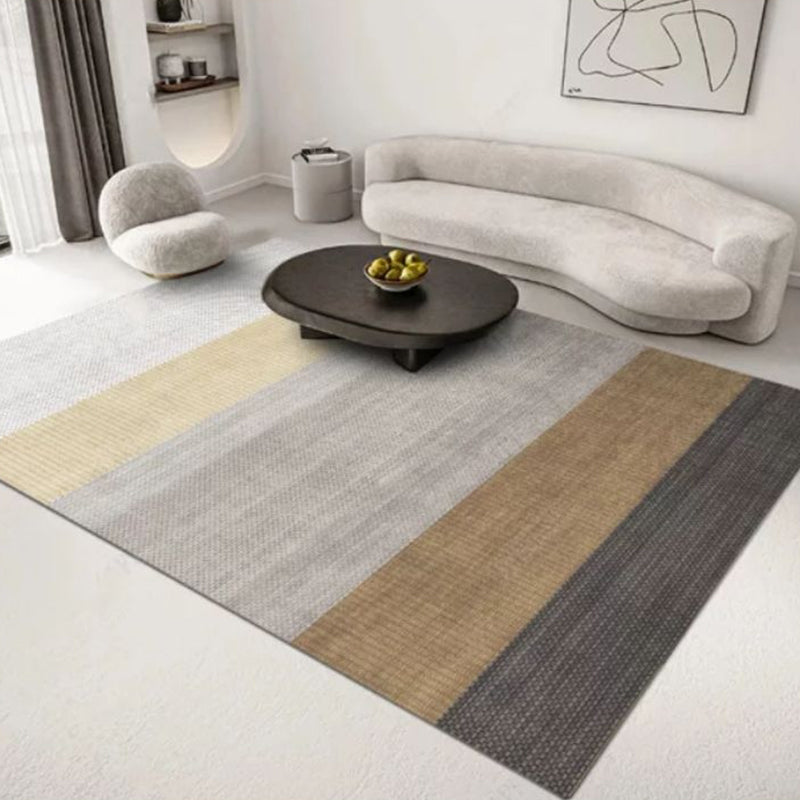 Khaki Modern Area Carpet Geometric Pattern Polyester Area Rug Non-slip Backing Rug for Living Room