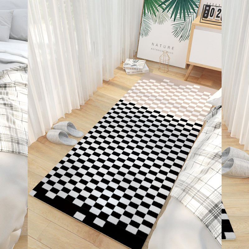 Simplicity Tartan Pattern Carpet Polyester Rug Stain Resistant Area Carpet for Home Decoration