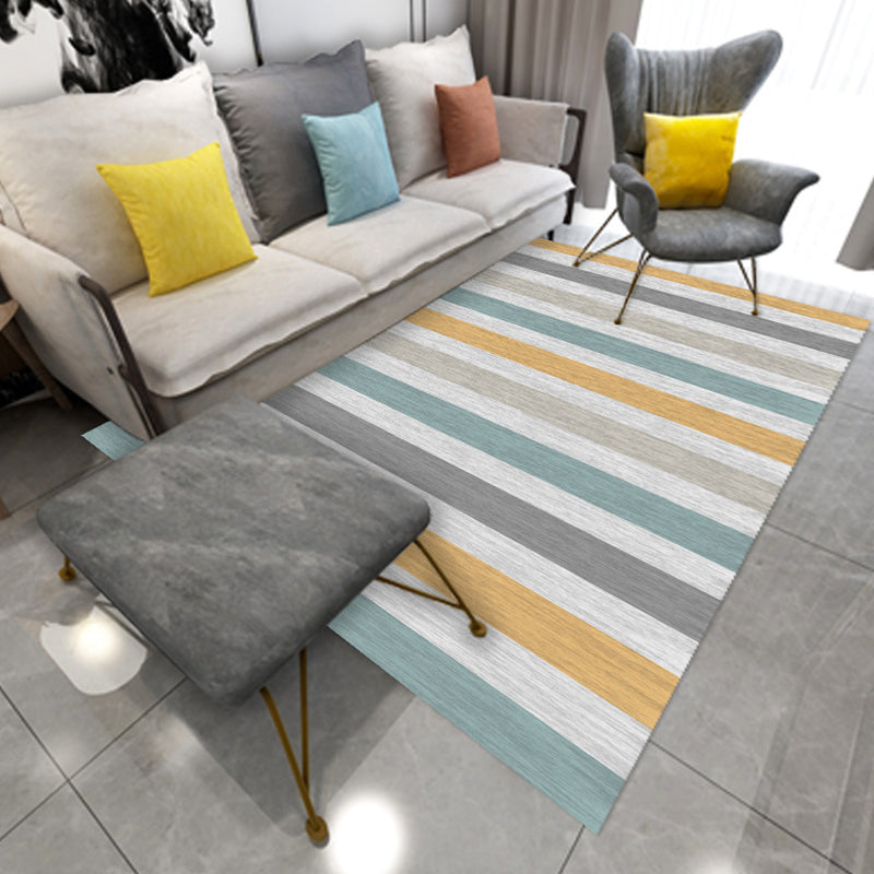 Stylish Area Rug Classic Geometric Print Polyester Rug Stain Resistant Indoor Rug for Home Decor