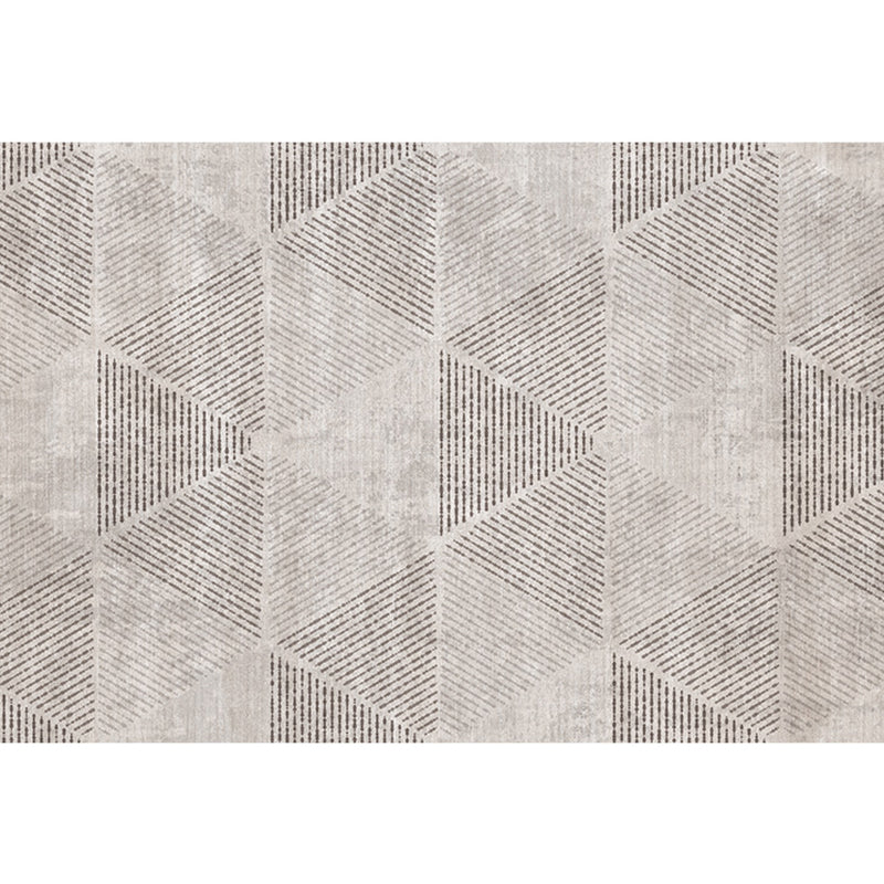 Geometric Khaki Rug Modern Patchwork Area Carpet Polyester Stain Resistant Carpet for Living Room
