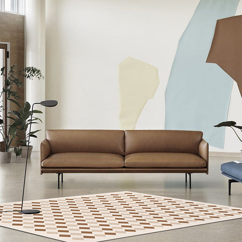 Contemporary Area Rug Geometric Pattern Rug Polyester Stain Resistant Carpet for Living Room