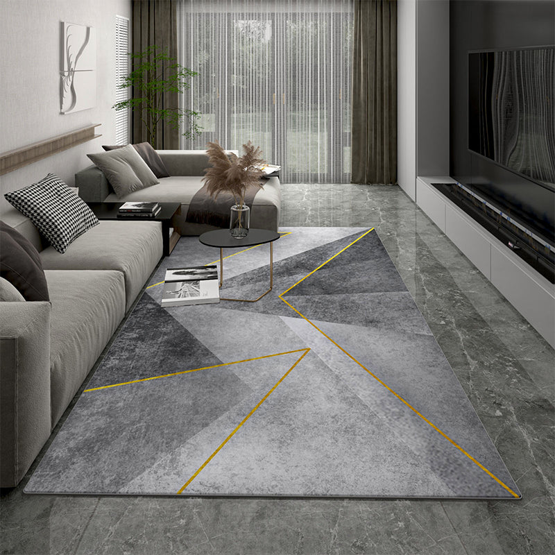 Creatief geometrisch patroon tapijt polyester polyester binnenkleurige vlek resistent gebied tapijt voor woonkamer
