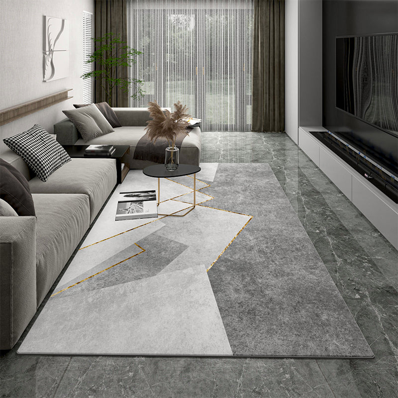 Creatief geometrisch patroon tapijt polyester polyester binnenkleurige vlek resistent gebied tapijt voor woonkamer