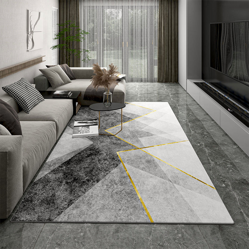 Creatief geometrisch patroon tapijt polyester polyester binnenkleurige vlek resistent gebied tapijt voor woonkamer
