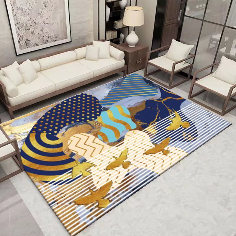 Donkergrijs modern tapijt polyester grafisch tapijt niet-slip achterste tapijt voor woonkamer