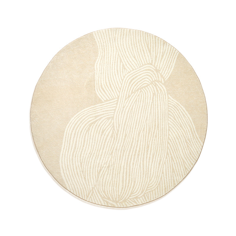 Modern Stripe Pattern Rug Grey Polyester Area Rug Non-Slip Backing Area Carpet for Home Decor