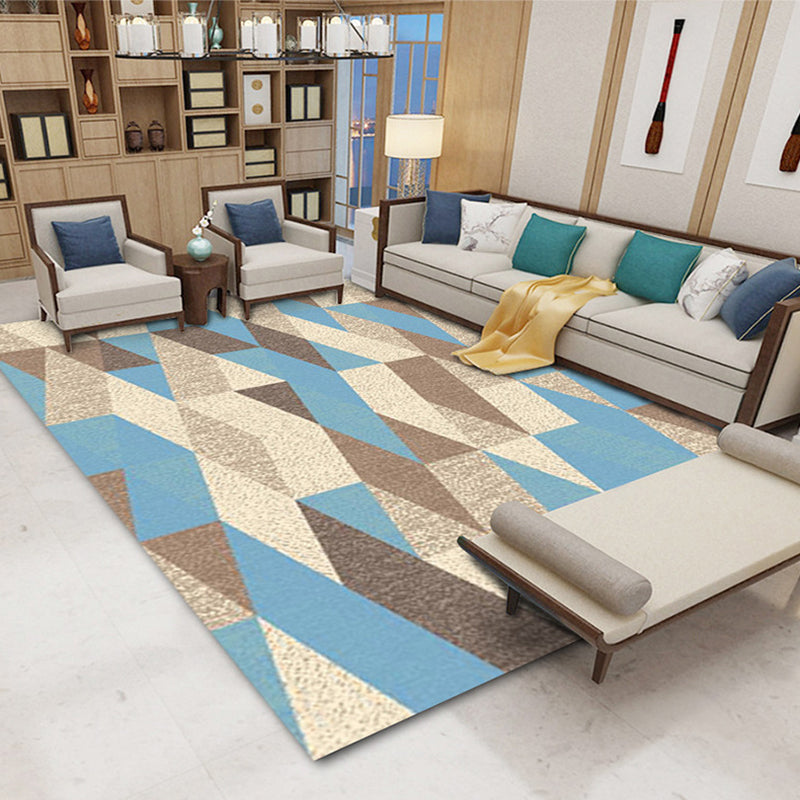 Brown Circle Rug Polyester Modern Area Rug Non-Slip Backing Rug for Living Room