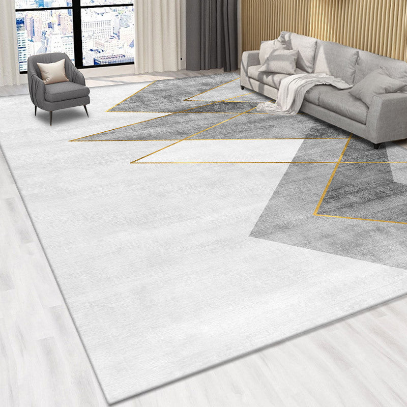 Dark Gray Modern Rug Polyester Circle Rug Non-Slip Backing Rug for Home Decoration