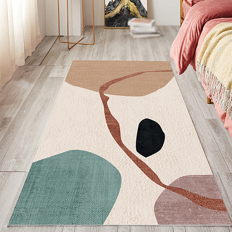 Alfombra de lujo verde oscuro alfombra gráfica de poliéster rugf sin deslizamiento para sala de estar para sala de estar