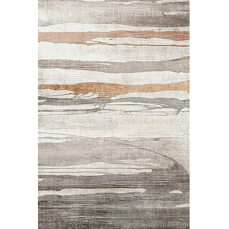 Modern Contrast Color Area Carpet Polyester Grey Area Rug Non-Slip Backing Rug for Bedroom