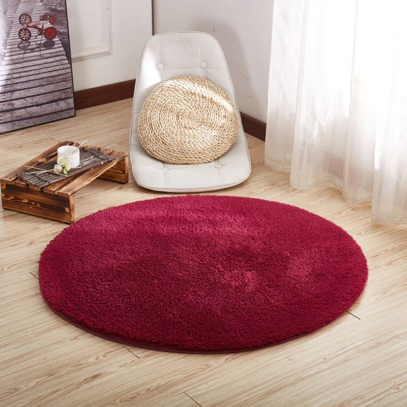 Purple Simple Rug Blending Pure Color Rug Non-Slip Backing Rug for Living Room