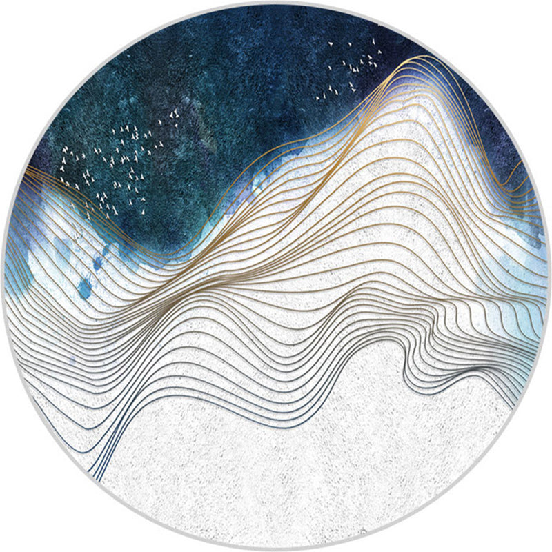 Blauw contrast kleurgebied tapijt modern polyester gebied tapijt anti-slip gemakkelijke tapijt tapijt voor woningdecoratie