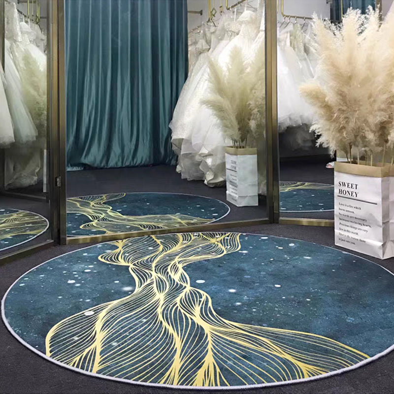 Blauw contrast kleurgebied tapijt modern polyester gebied tapijt anti-slip gemakkelijke tapijt tapijt voor woningdecoratie