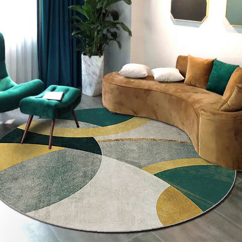 Blauw contrast kleurgebied tapijt modern polyester gebied tapijt anti-slip gemakkelijke tapijt tapijt voor woningdecoratie