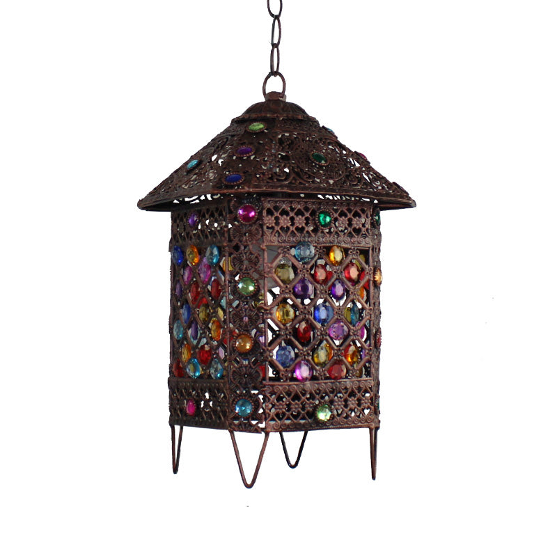 1 lampada a pendente sospesa lampada a sospensione in metallo boemiano in bronzo per sala da pranzo