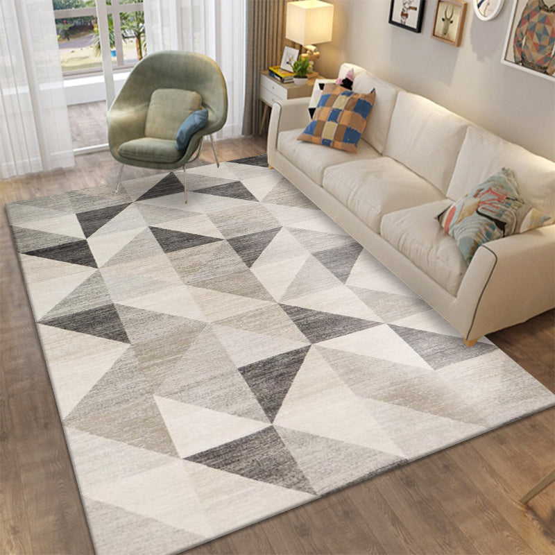 Modern Area Rug Novelty Geometric Pattern Carpet Living Room Polyester Rug with Non-Slip Backing