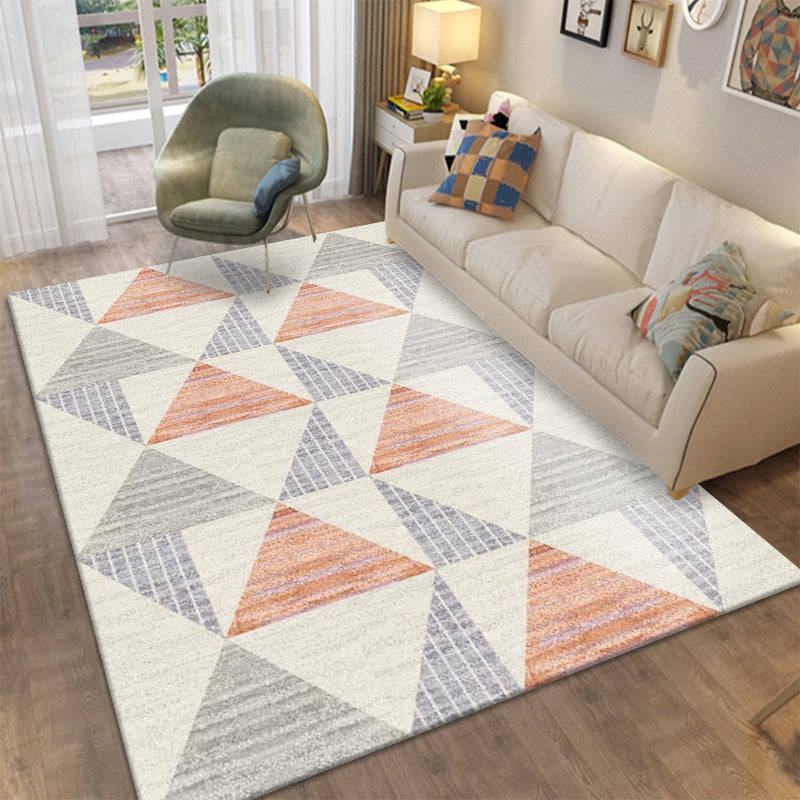Modern Area Rug Novelty Geometric Pattern Carpet Living Room Polyester Rug with Non-Slip Backing