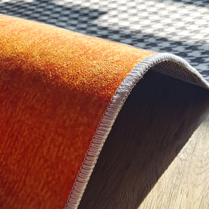 Orange Modern Rug Blending Striped Indoor Rug Non-Slip Backing Rug for Living Room