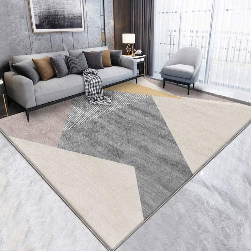 Orange Modern Rug Blending Striped Indoor Rug Non-Slip Backing Rug for Living Room