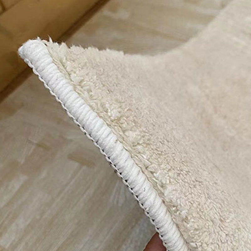 Apricot Modern Area Rug Stripe Pattern Polyester Area Carpet Anti-Slip East Care Rug for Bedroom