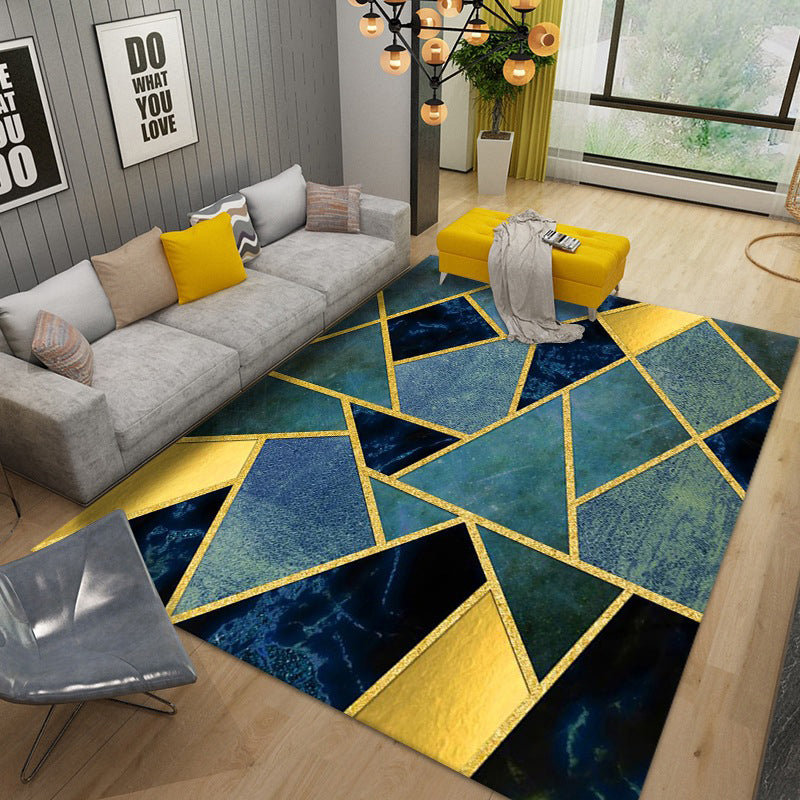 Geometric Indoor Rug Modern Patchwork Area Rug Polyester Carpet for Living Room