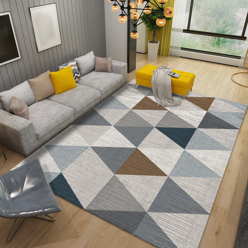 Geometric Indoor Rug Modern Patchwork Area Rug Polyester Carpet for Living Room