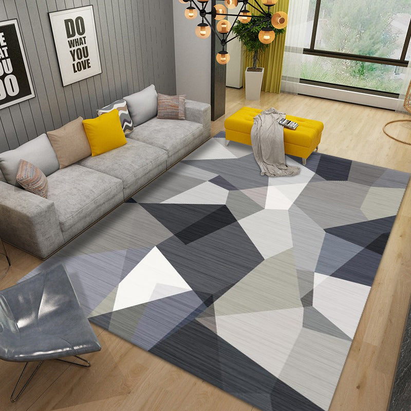 Geometric Indoor Rug Modern Patchwork Area Rug Polyester Carpet for Living Room
