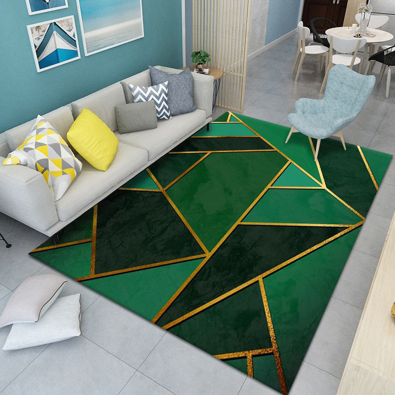Geometric Indoor Rug Modern Patchwork Area Rug Polyester Carpet for Living Room