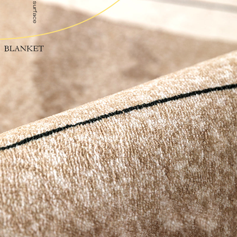 Fancy White Area Carpet Stripe Pattern Modern Area Rug Polyester Non-Slip Backing Rug for Home Decor