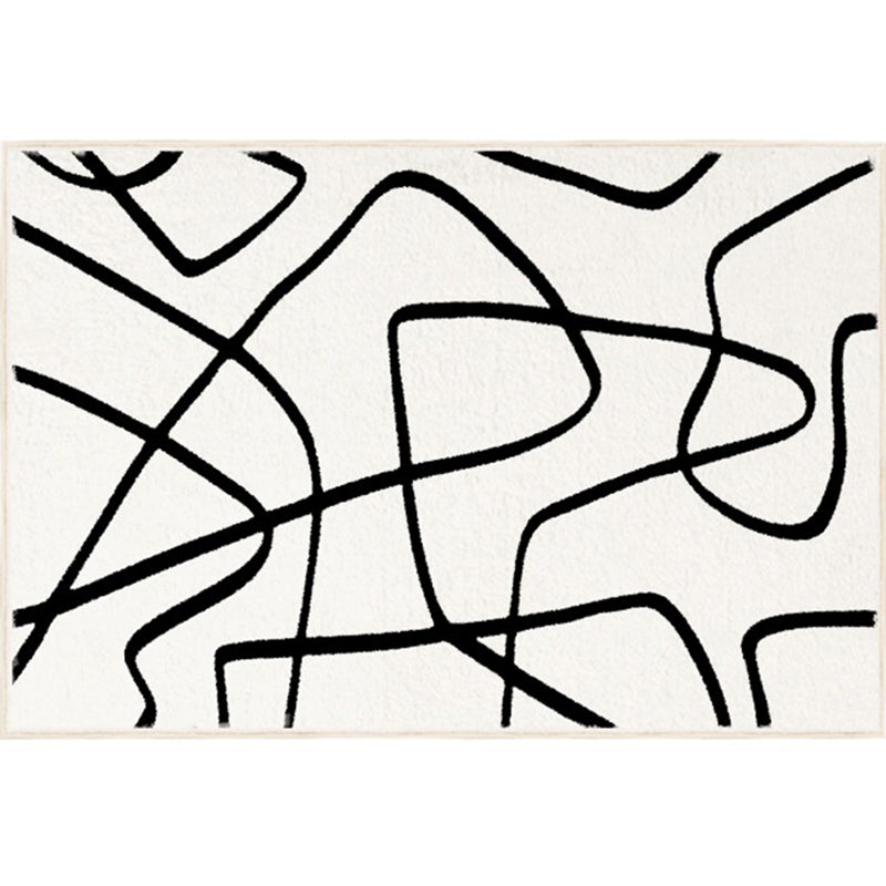 Modern Abstract Print Area Tapijt Wit Polyester Area Tapijt Non-slip achterste Tapijt voor thuisdecoratie