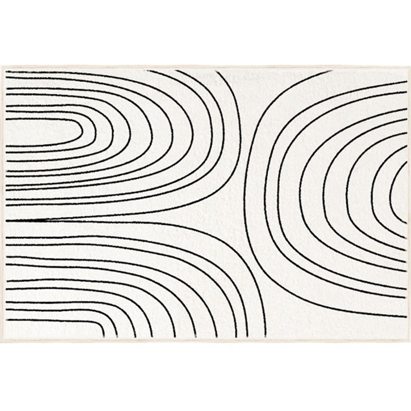 Modern Abstract Print Area Tapijt Wit Polyester Area Tapijt Non-slip achterste Tapijt voor thuisdecoratie