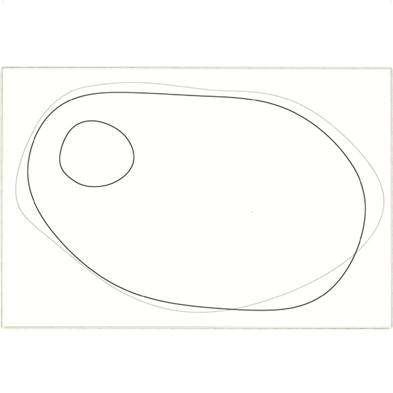 White Line Pattern Area Carpet Modern Polyester Area Rug Non-Slip Backing Rug for Home Decor