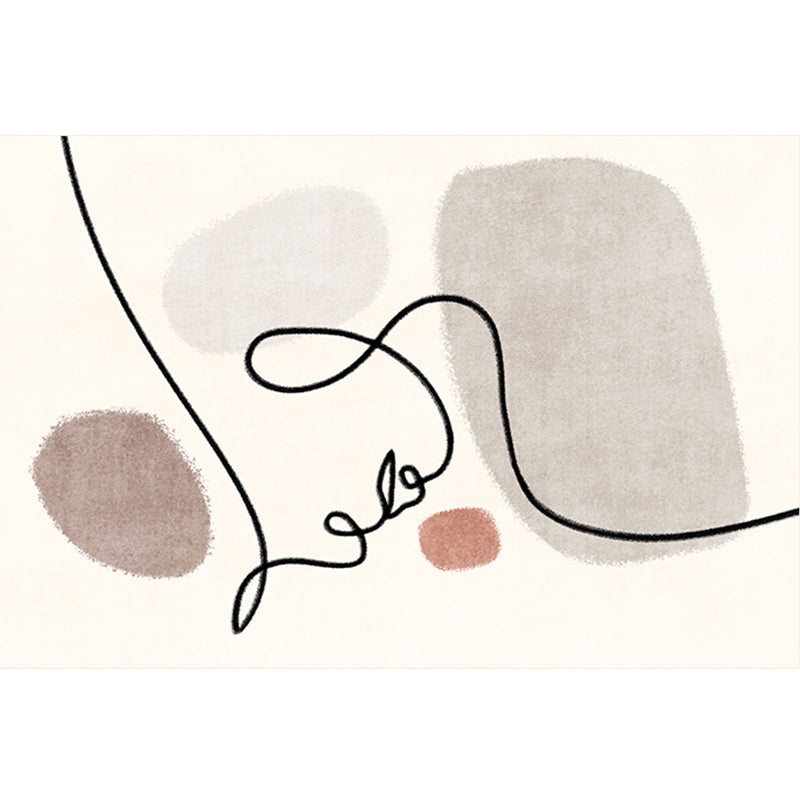 Stijlvol modern tapijt Wit abstract abstract Patroon Rug polyester Anti-slip Tapijt voor thuisdecoratie