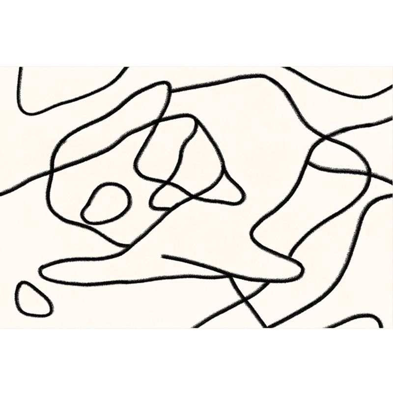 Stijlvol modern tapijt Wit abstract abstract Patroon Rug polyester Anti-slip Tapijt voor thuisdecoratie