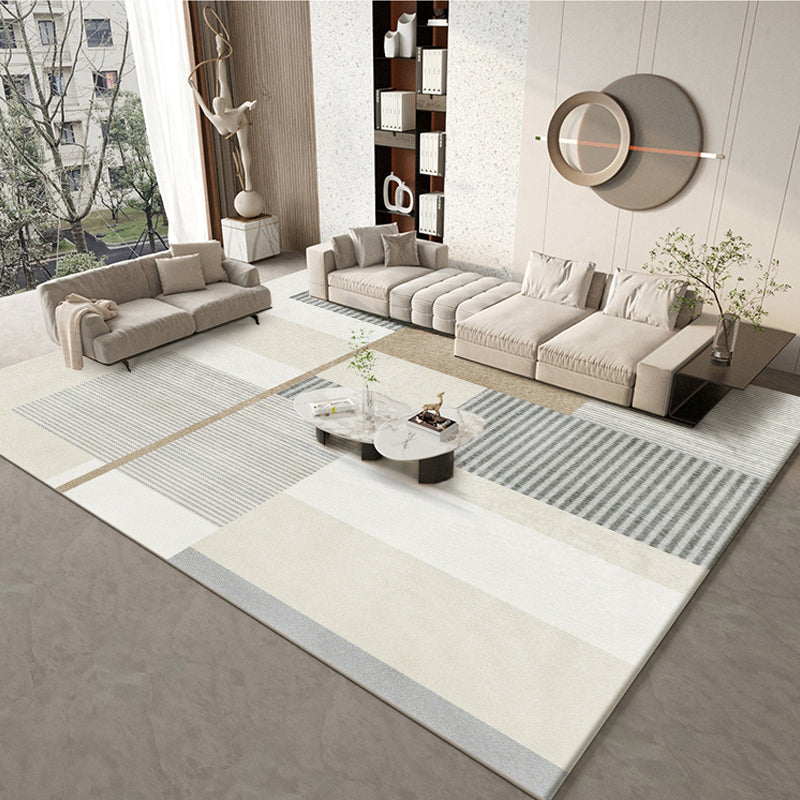 Black Striped Rug Blending Modern Rug Non-Slip Backing Rug for Home Decor