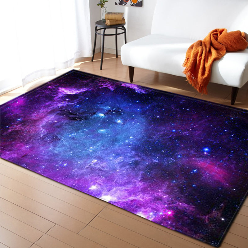 Navy Modern Area Tapijt Space Patroon Polyester Gebied Rug vlekbestendig vloerkleed voor thuisdecoratie