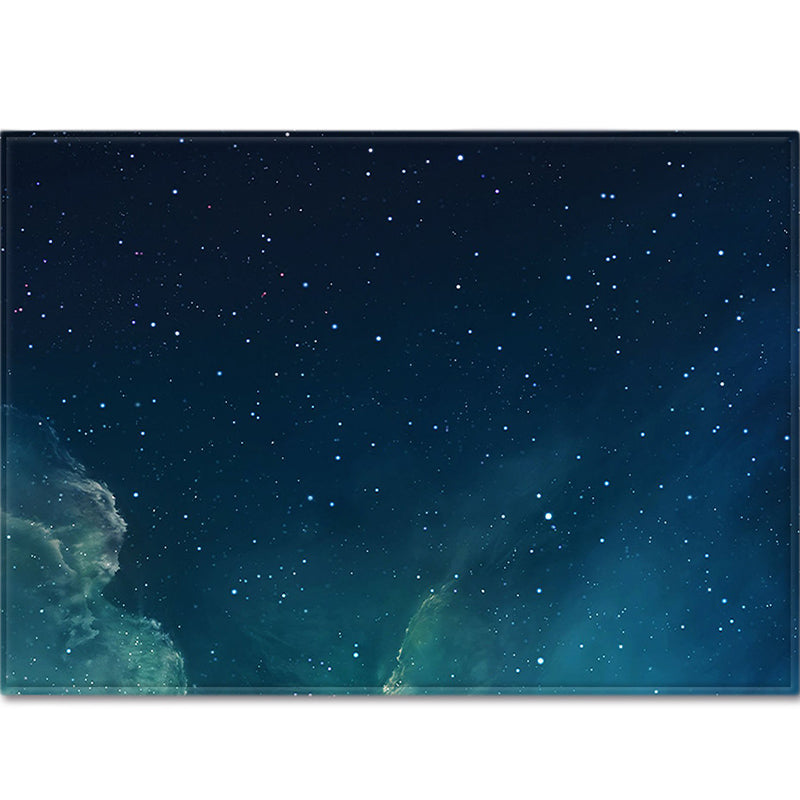Navy Modern Area Tapijt Space Patroon Polyester Gebied Rug vlekbestendig vloerkleed voor thuisdecoratie