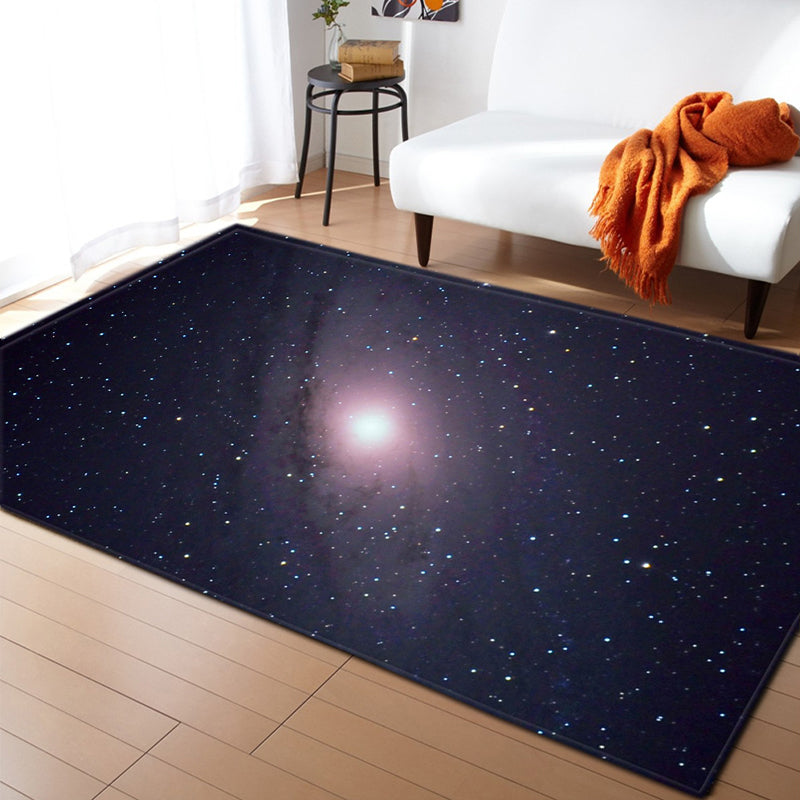 Navy Modern Area Tapijt Space Patroon Polyester Gebied Rug vlekbestendig vloerkleed voor thuisdecoratie