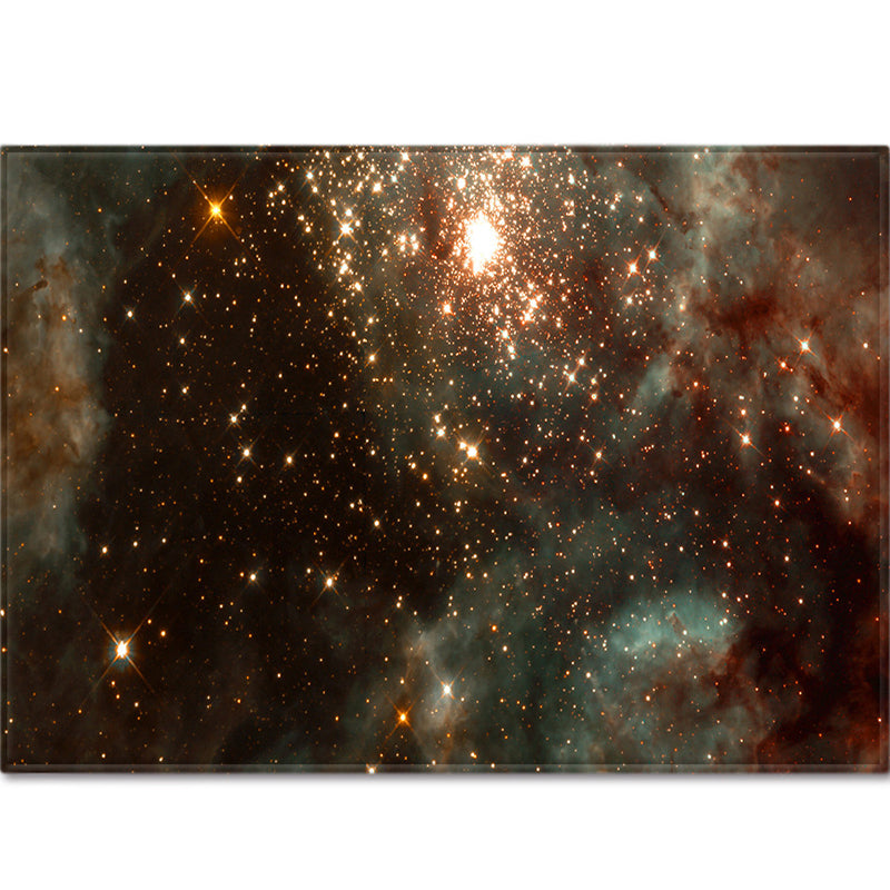 Navy Modern Area Tapijt Space Patroon Polyester Gebied Rug vlekbestendig vloerkleed voor thuisdecoratie