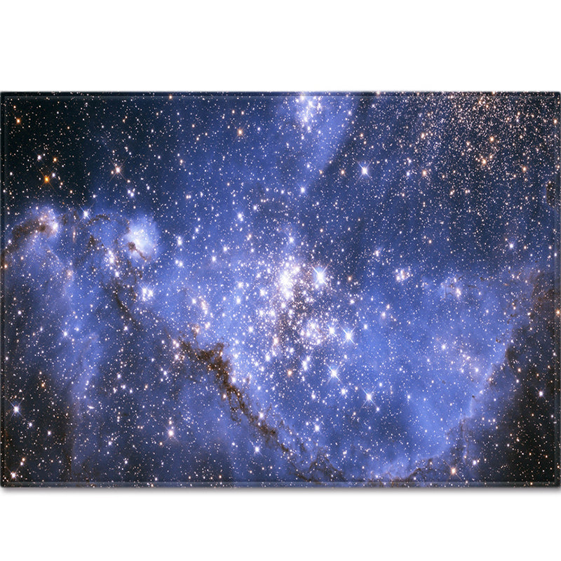 Navy Modern Area Tapijt Space Patroon Polyester Gebied Rug vlekbestendig vloerkleed voor thuisdecoratie