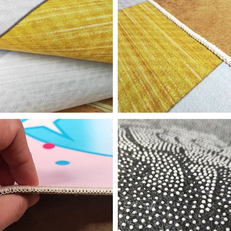 Lichtgele modern tapijten polyester grafisch vloerkleed niet-slip achterste tapijt voor woonkamer