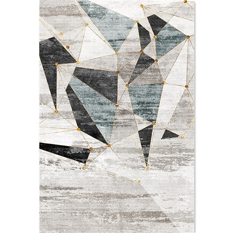 Contemporary Geometric Pattern Carpet Polyester Indoor Rug Pet Friendly Area Rug for Home Decoration