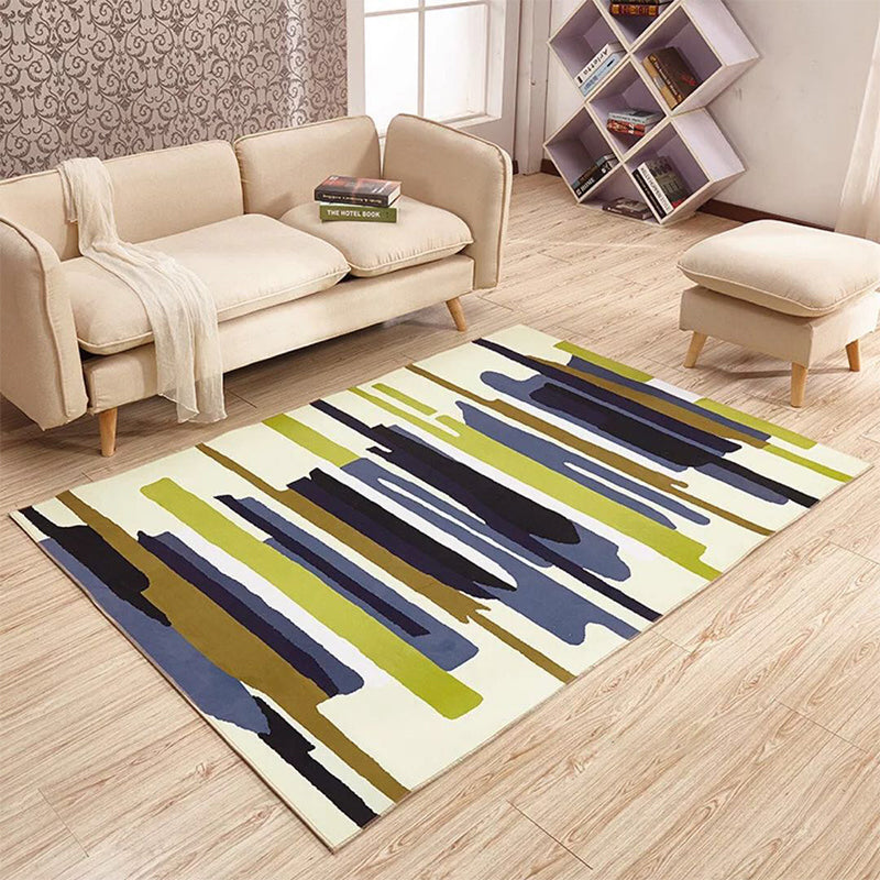 Fancy Living Room Carpet Modern Geometric Print Polyester Area Rug Anti-Slip Area Rug