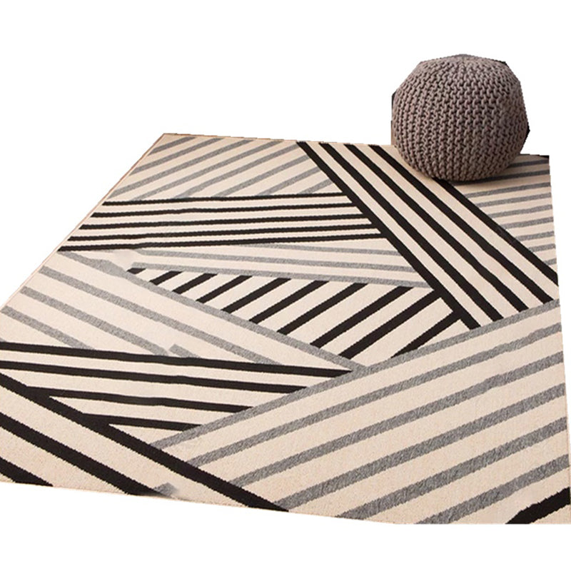 Stylish Washable Rug Comfort Geometric Pattern Rug Polyester Anti-Slip Carpet for Home Decor