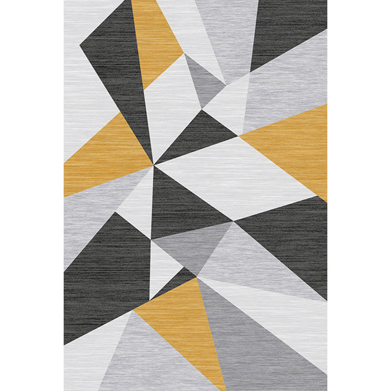 Simple Triangle Print Rug Polyester Area Carpet Non-Slip Backing Indoor Rug for Home Decoration