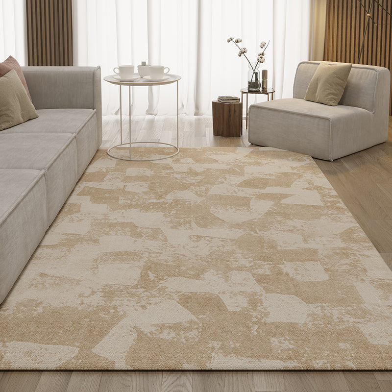 Khaki Modern Area Carpet Geometric Pattern Polyester Area Rug Stain Resistant Rug for Home Decor