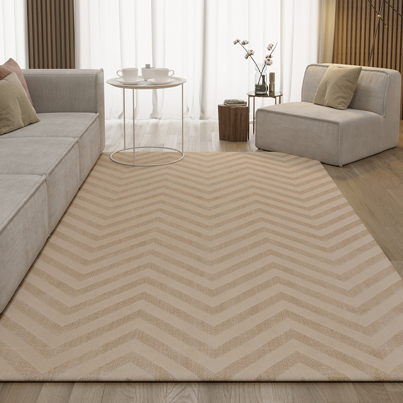 Khaki Modern Area Carpet Geometric Pattern Polyester Area Rug Stain Resistant Rug for Home Decor