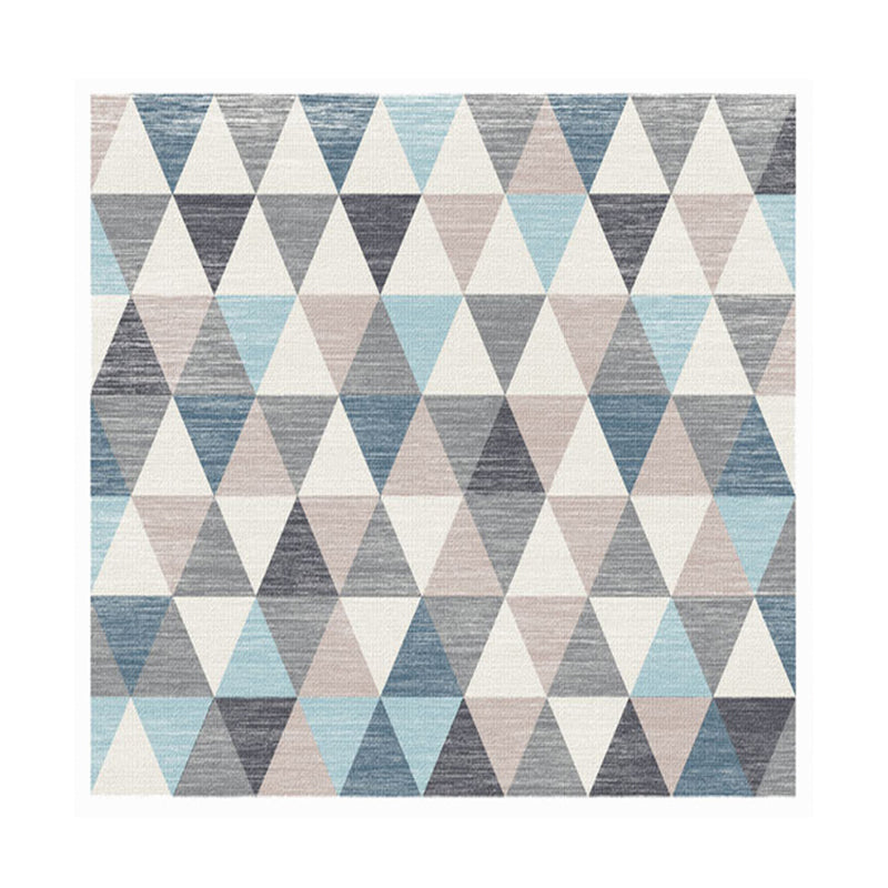 Dark Gray Lozenge Rug Polyester Modern Rug Washable Rug for Home Decor