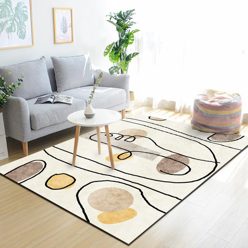 Dark Gray Lozenge Rug Polyester Modern Rug Washable Rug for Home Decor