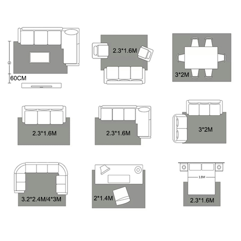 Dark Gray Lozenge Rug Polyester Modern Rug Washable Rug for Home Decor